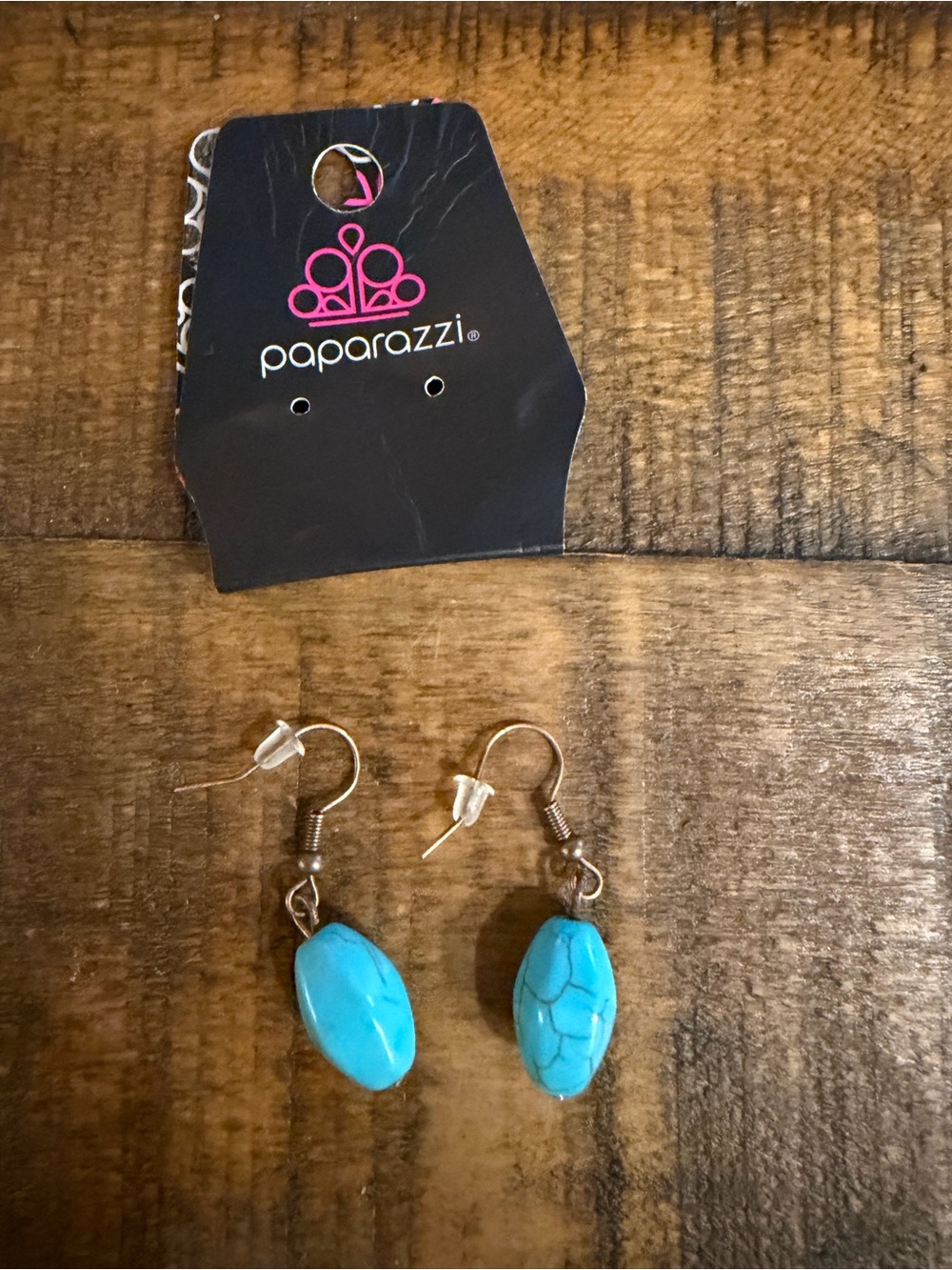 Paparazzi Turquoise Bead Dangle Earrings - Blue